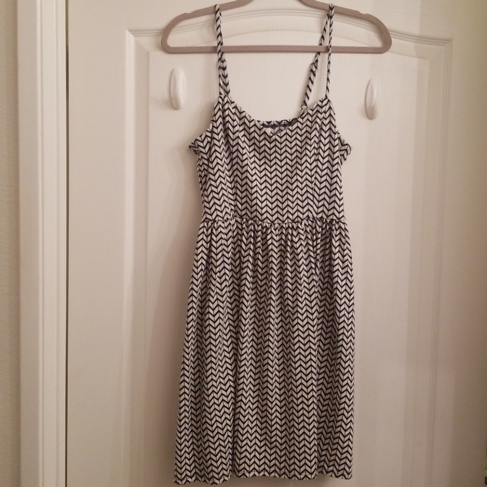 Navy and Cream Chevron Dress